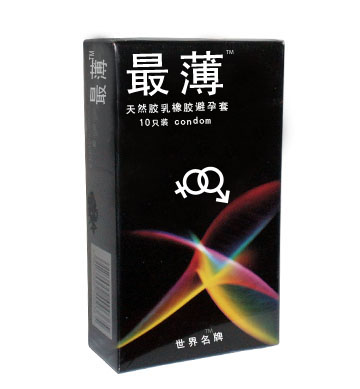最薄(天然膠乳橡膠避孕套/安全套)