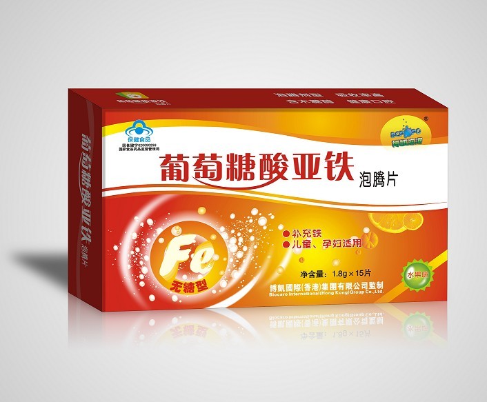 博凱泡泡牌葡萄糖酸亞鐵泡騰片