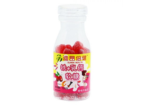 鐵、乳鈣軟糖（紅棗味）