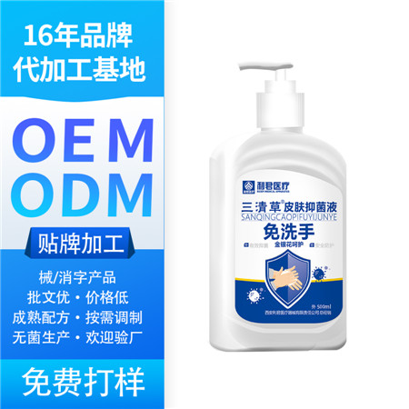 500ml消毒免洗洗手液 家用便攜75%酒精抑菌免手洗消毒抑菌洗手液