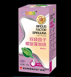 新貝增蓋牌雙歧因子螺旋藻加鐵固體飲料